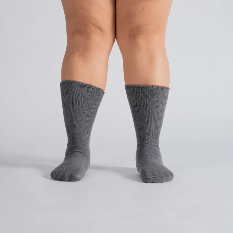 10-Pack Padded Extra-Stretch Crew Socks - Grey - Image 2