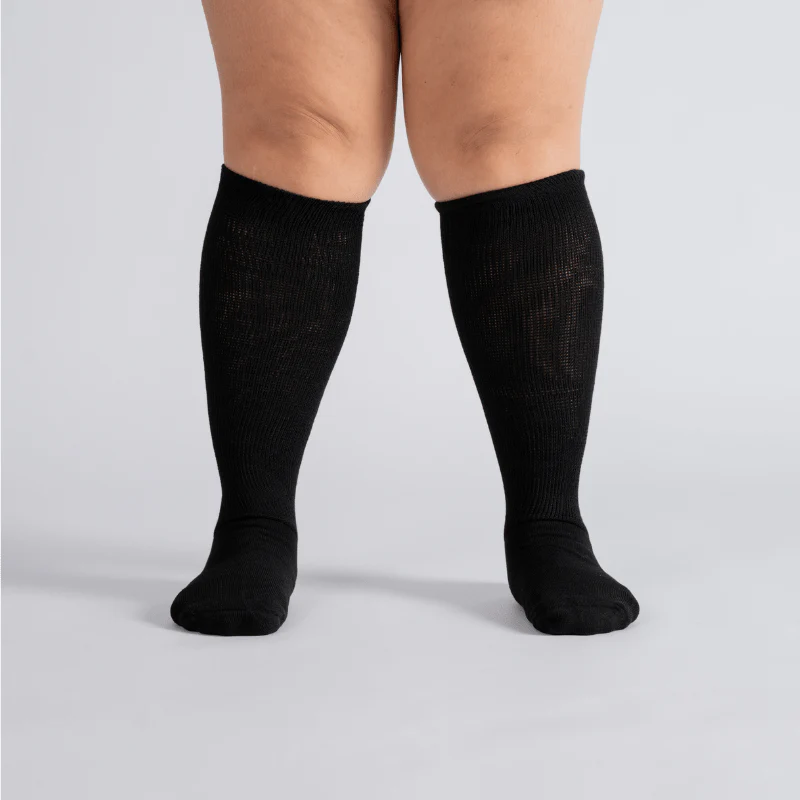 3-Pack Padded Extra-Stretch Socks - Black (Knee, Crew, Ankle) - Image 2