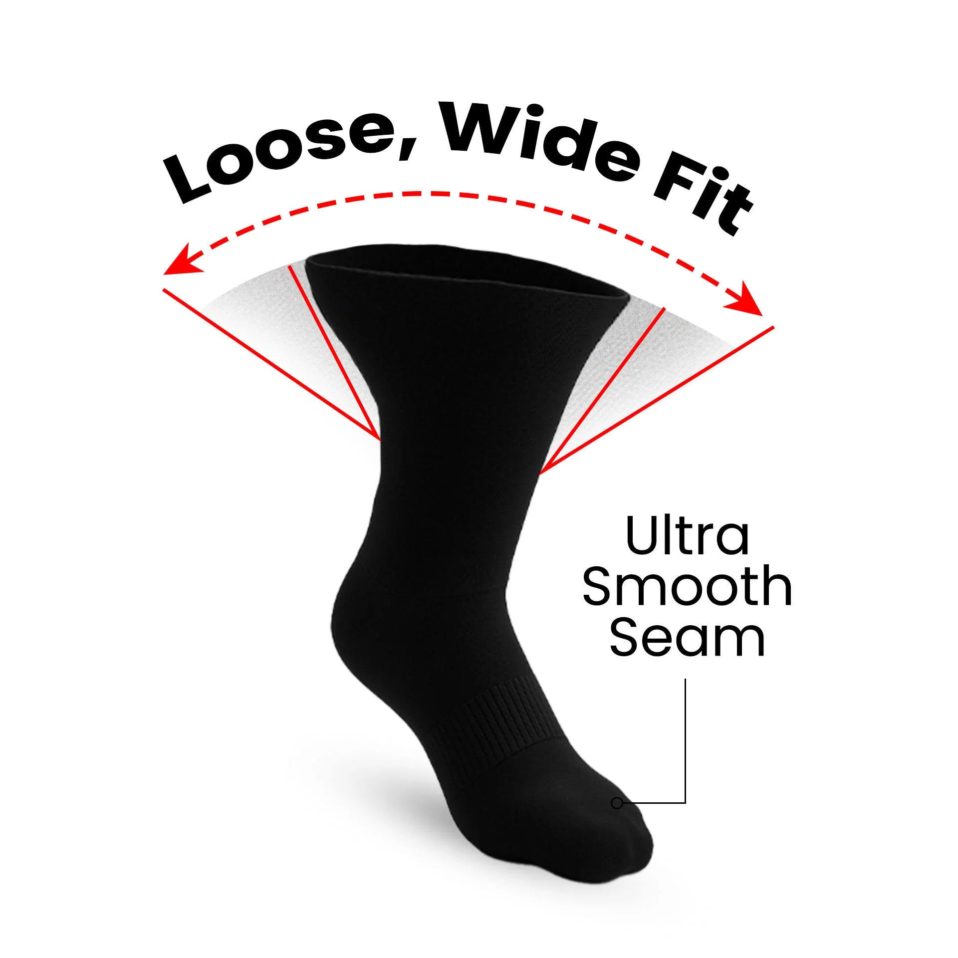3-Pack Padded Extra-Stretch Socks - Black (Knee, Crew, Ankle) - Image 6