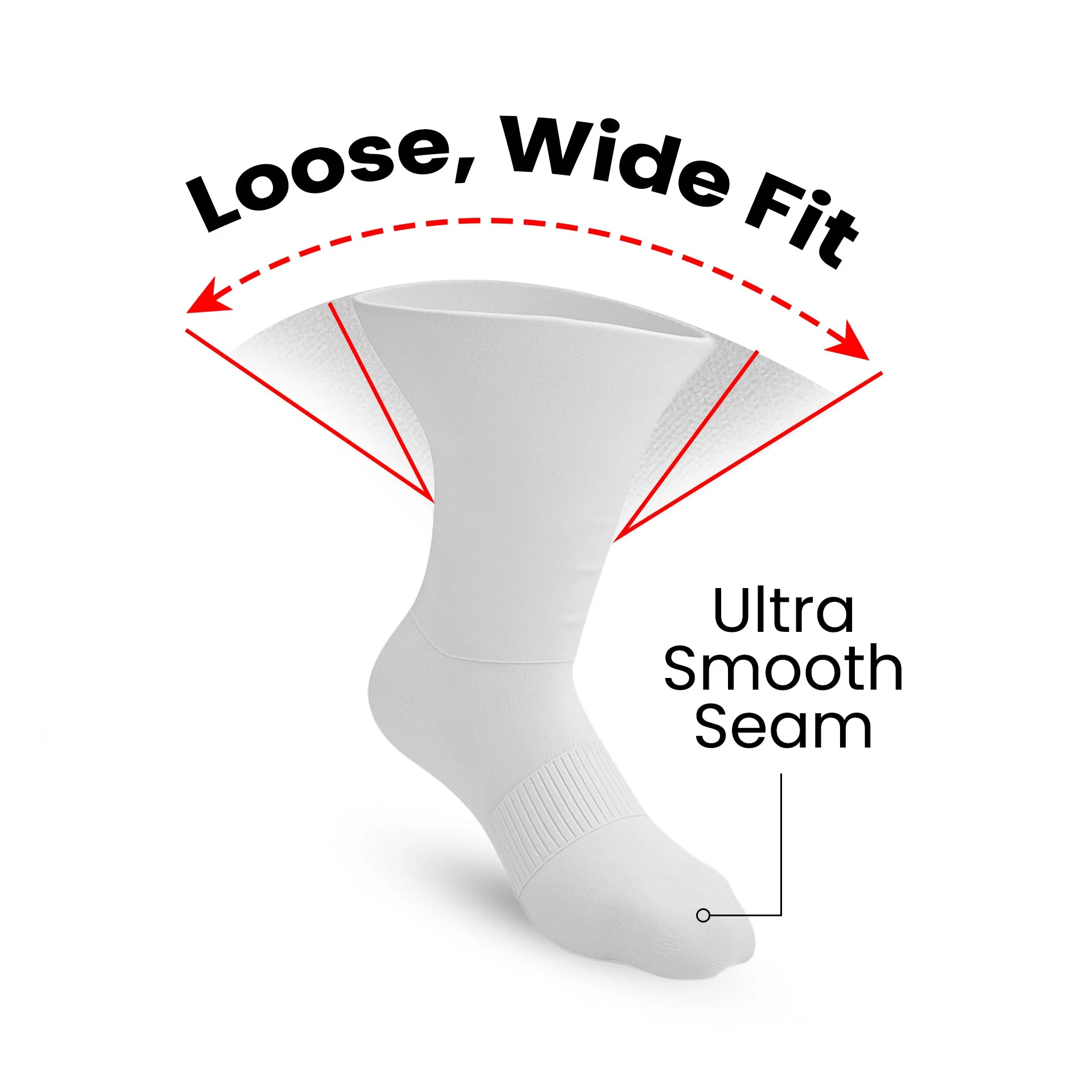 3-Pack Full White Extra-Stretch Crew Socks - Image 4