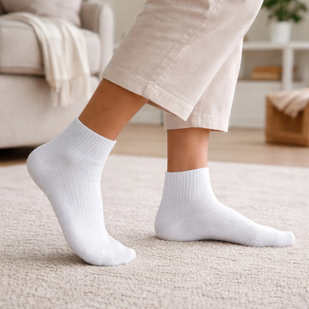 6-Pack Cushioned Socks (White) - Image 3