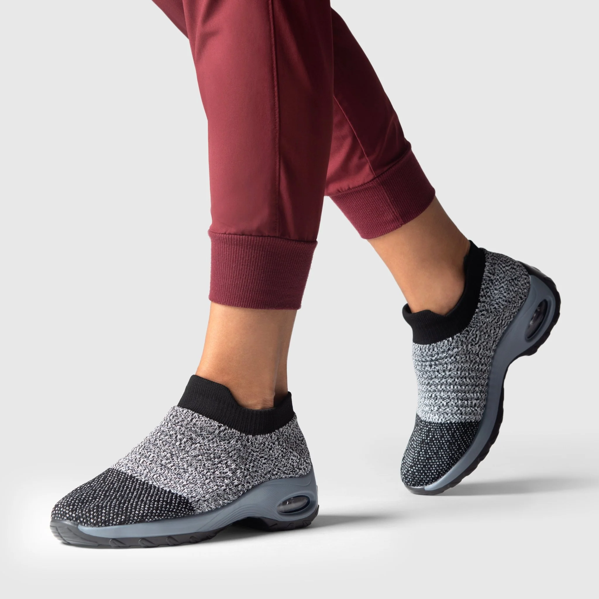 Breathable No-Tie Stretch Shoes - Grey - Image 3
