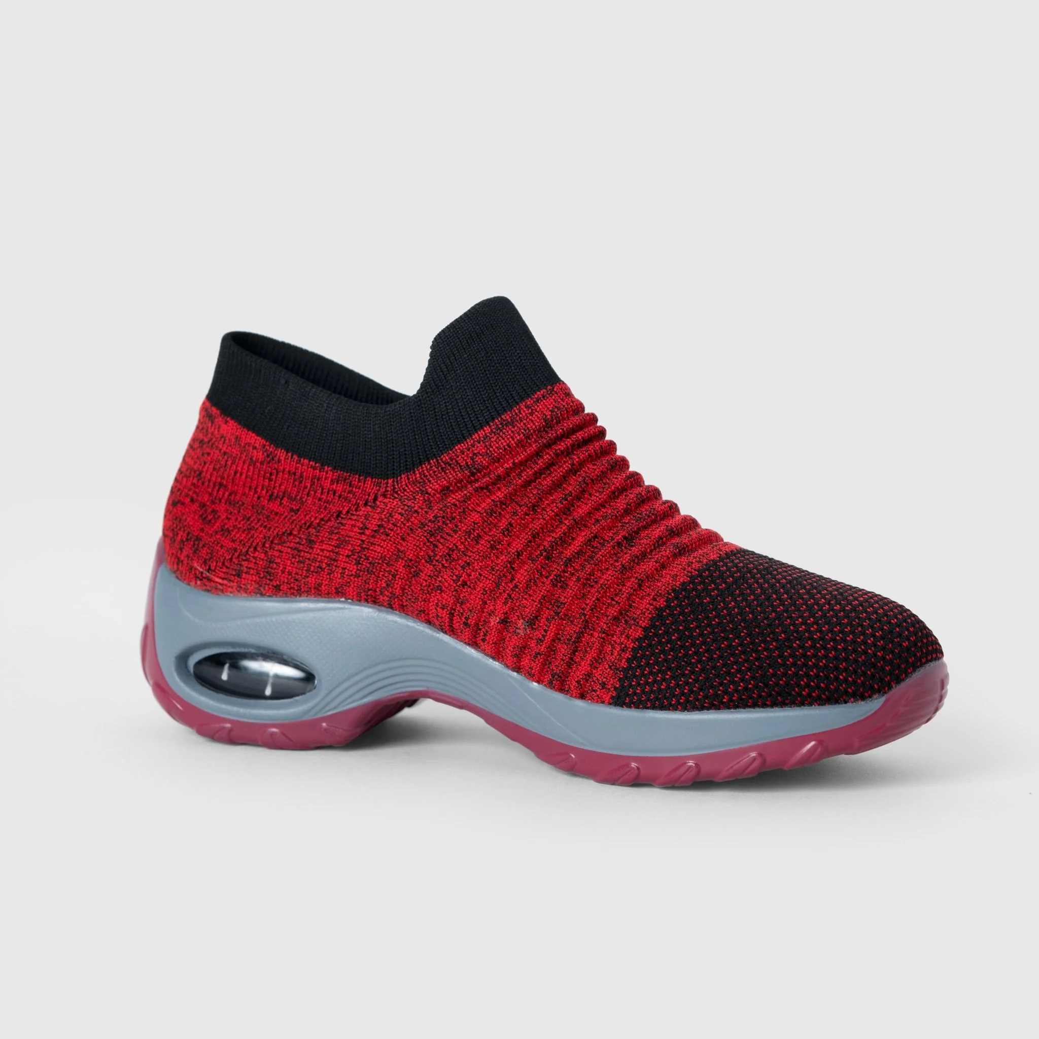 Breathable No-Tie Stretch Shoes - Red - Image 3