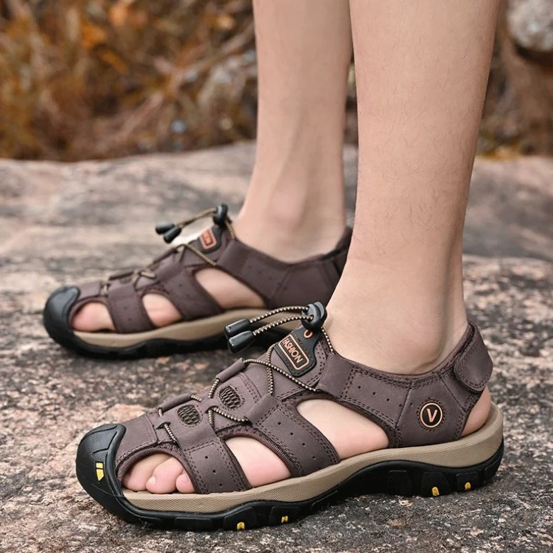 Men's High-Altitude Ortho Heel Strap Sandals - Coffee - Image 2