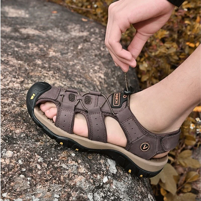 Men's High-Altitude Ortho Heel Strap Sandals - Coffee - Image 5