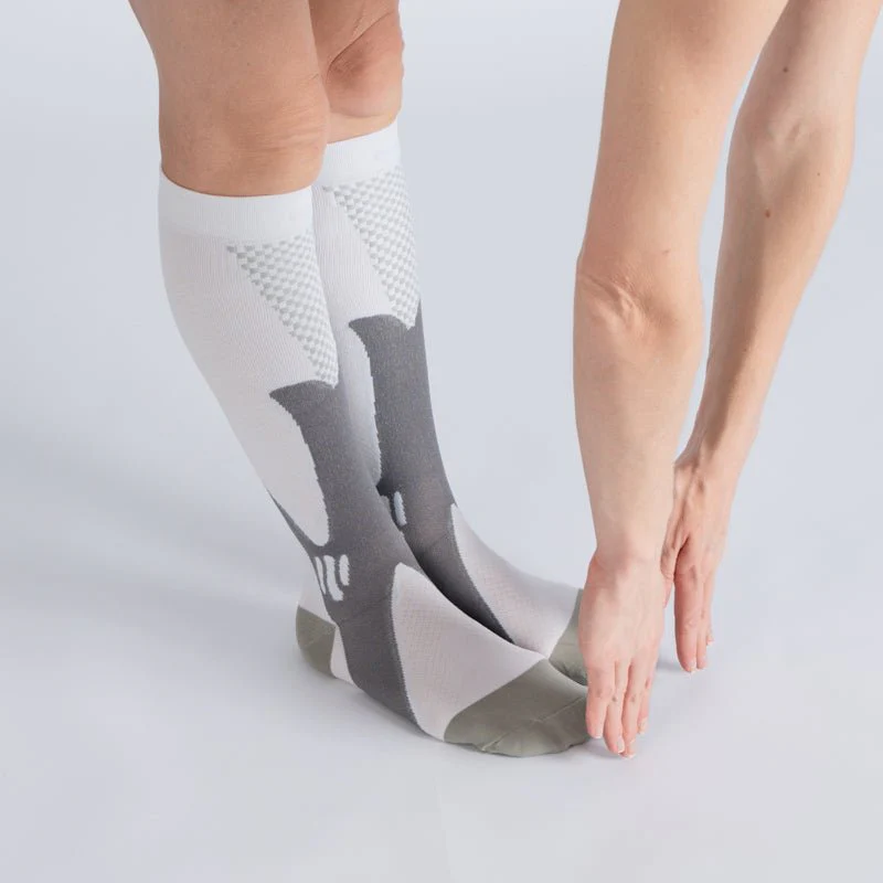 Compression Socks - White Grey - Image 3
