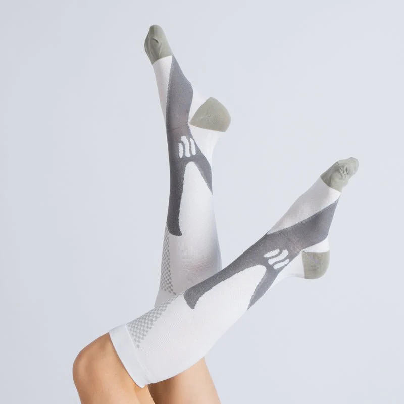 Compression Socks - White Grey - Image 4