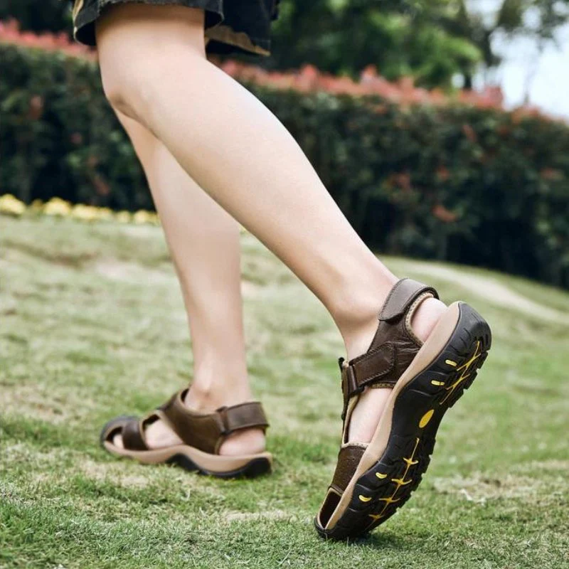 Men's High-Altitude Ortho Heel Strap Sandals - Dark Brown - Image 3