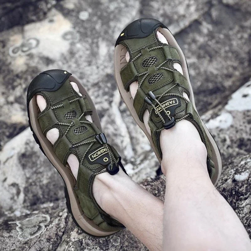 Men's High-Altitude Ortho Heel Strap Sandals - Green - Image 4
