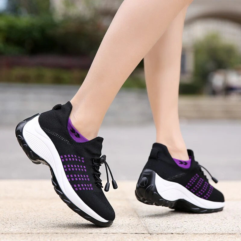 Non-Slip Healthcare Worker Ortho Stretch Cushion Shoes - Black Purple - Image 14
