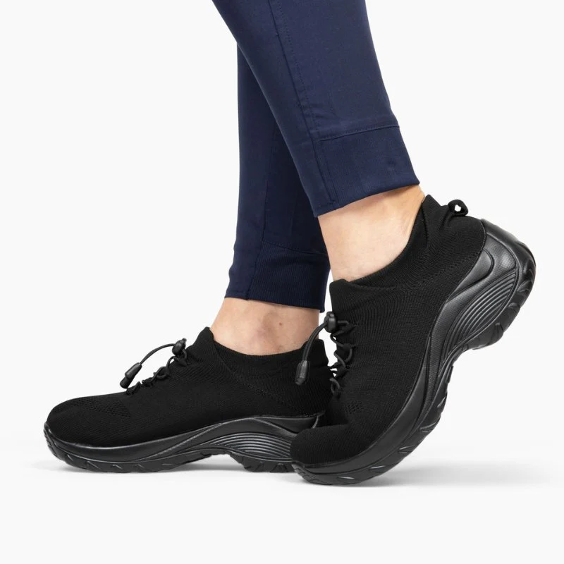 Non-Slip Healthcare Worker Ortho Stretch Cushion Shoes - Midnight Black - Image 2