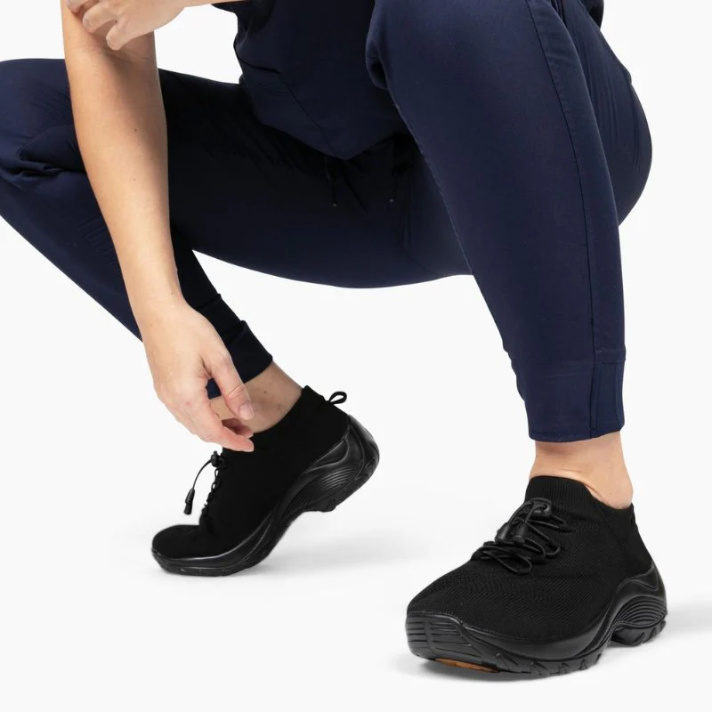 Non-Slip Healthcare Worker Ortho Stretch Cushion Shoes - Midnight Black - Image 3