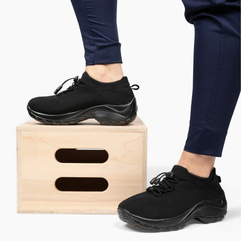 Non-Slip Healthcare Worker Ortho Stretch Cushion Shoes - Midnight Black - Image 4