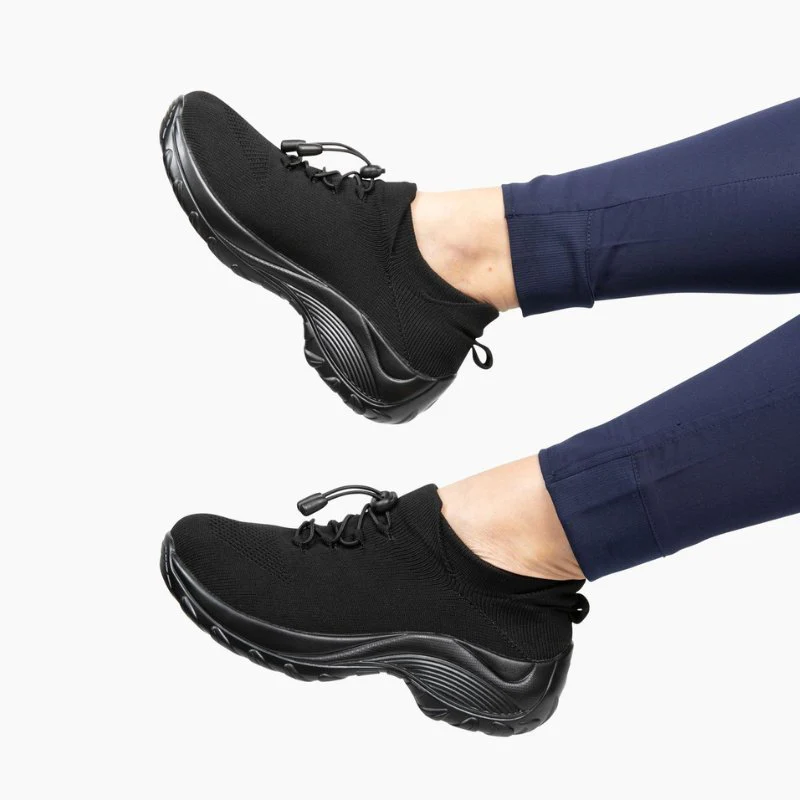 Non-Slip Healthcare Worker Ortho Stretch Cushion Shoes - Midnight Black - Image 5
