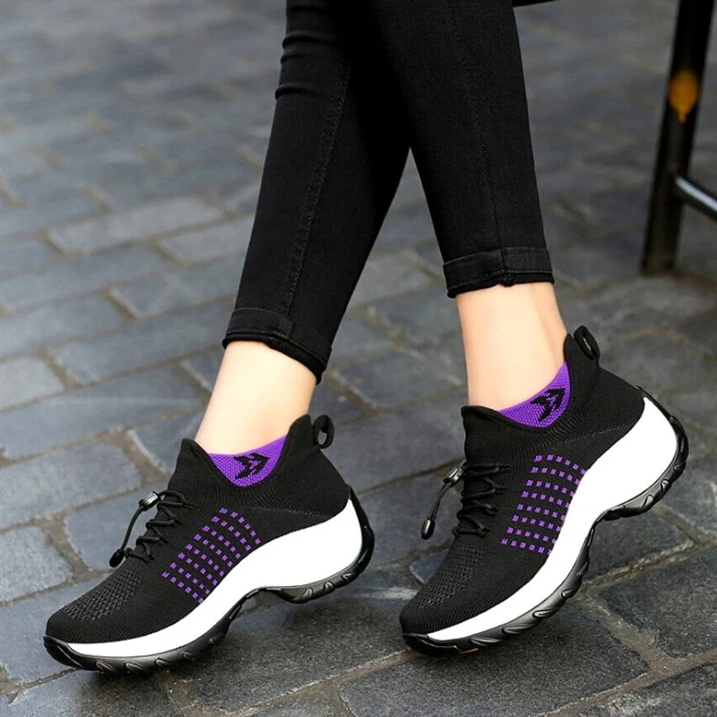 Ortho Stretch Cushion Shoes - Black Purple - Image 12