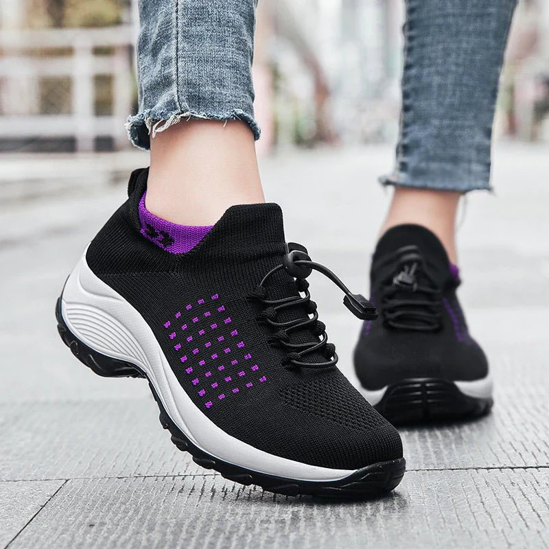 Ortho Stretch Cushion Shoes - Black Purple - Image 9
