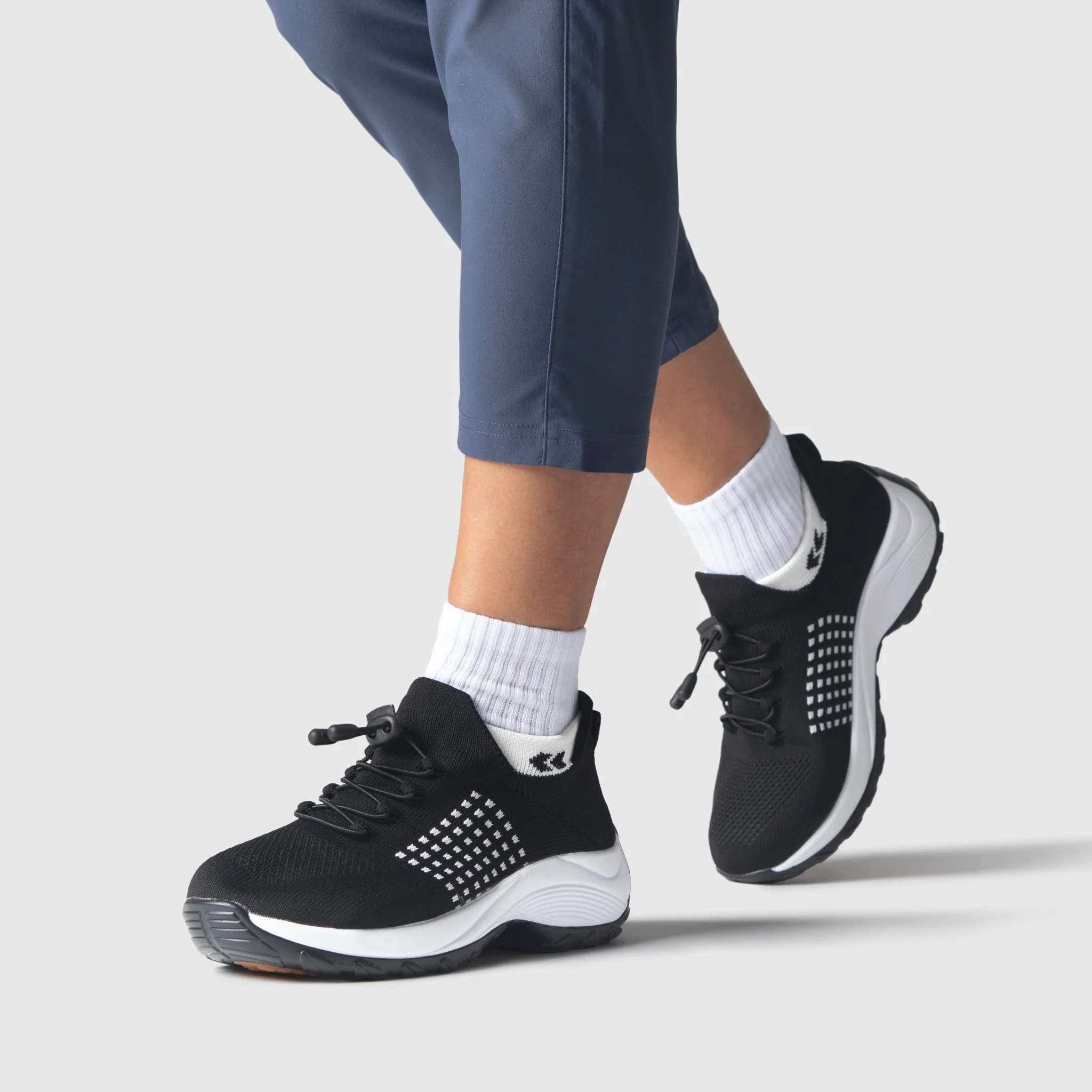 Ortho Stretch Cushion Shoes - Black White - Image 6