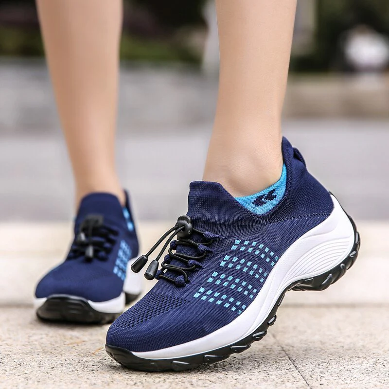 Ortho Stretch Cushion Shoes - White Blue - Image 10