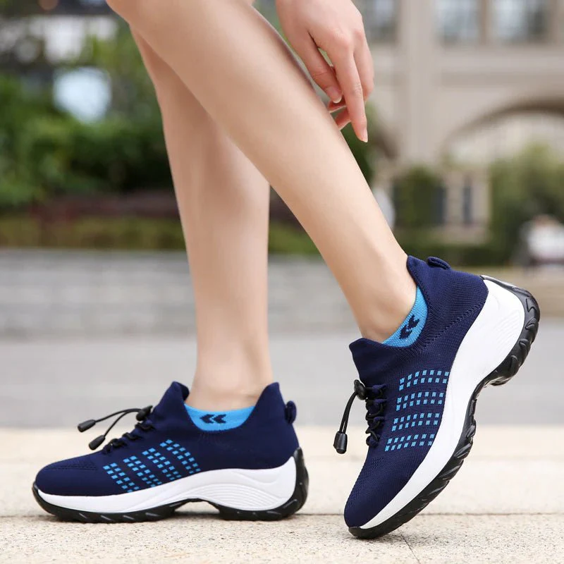 Ortho Stretch Cushion Shoes - White Blue - Image 9