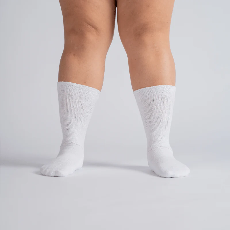 Padded Extra-Stretch Crew Socks - White