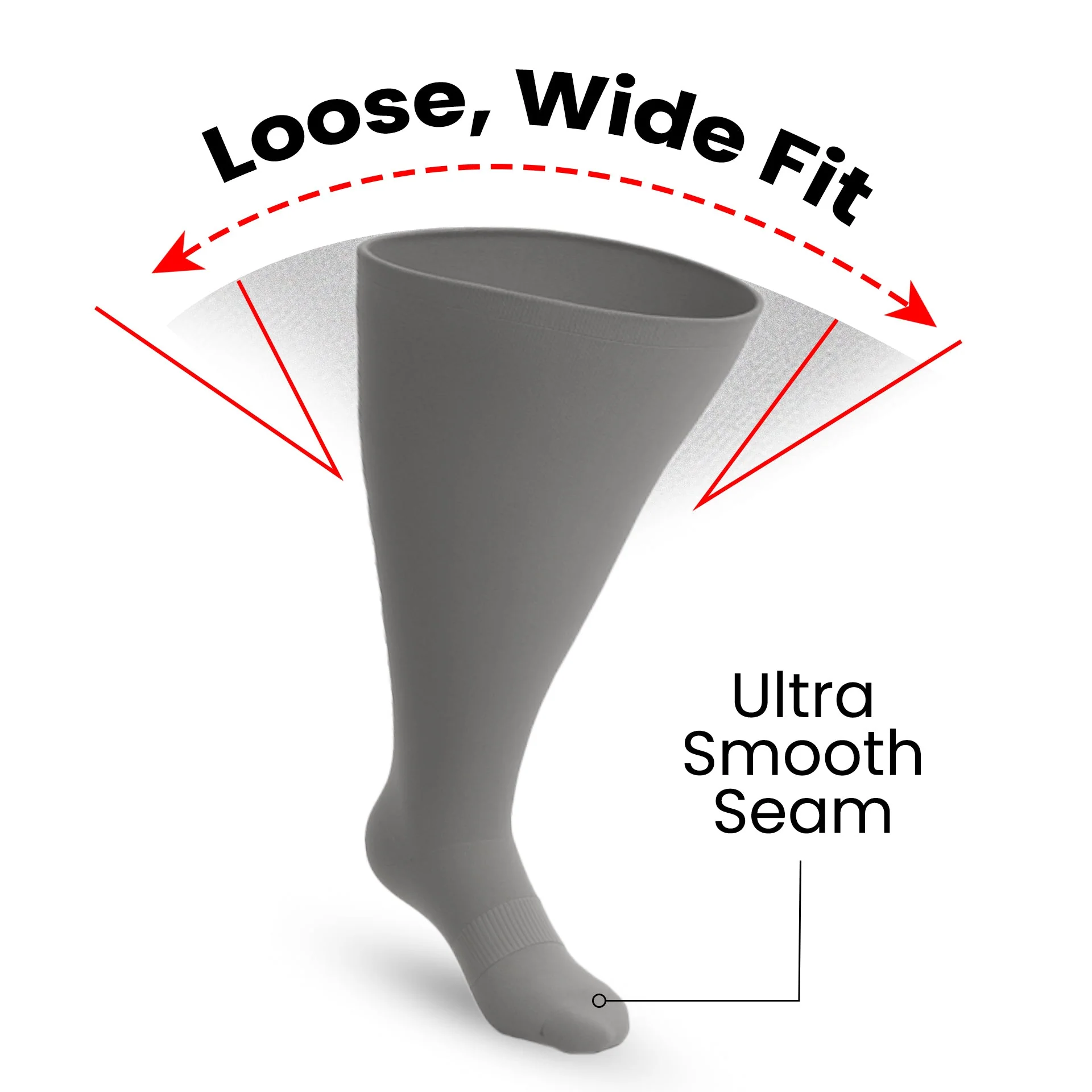 3-Pack Padded Extra-Stretch Knee Socks - Grey - Image 4
