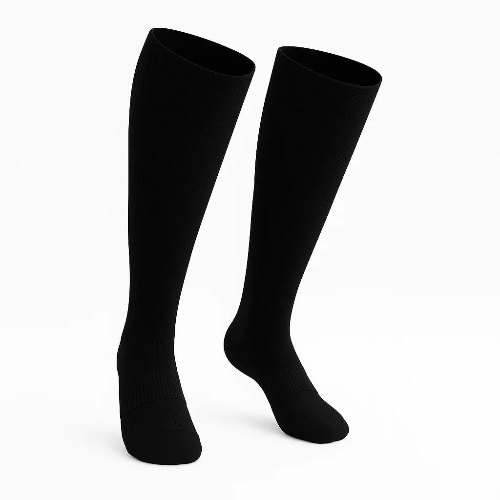 Padded Extra-Stretch Knee Socks - Black - Image 5