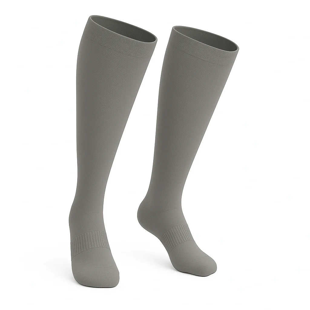 Padded Extra-Stretch Knee Socks - Grey - Image 5