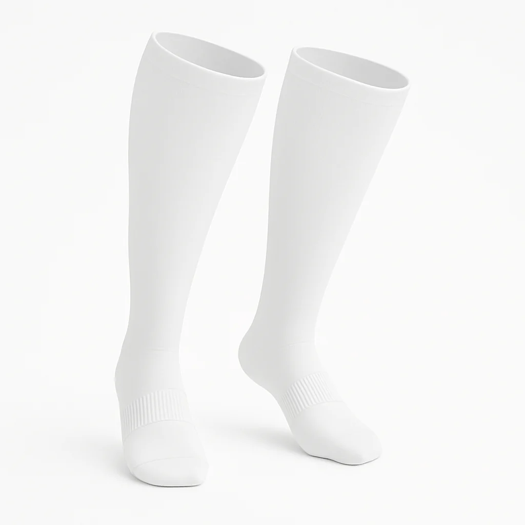 Padded Extra-Stretch Knee Socks - White - Image 5