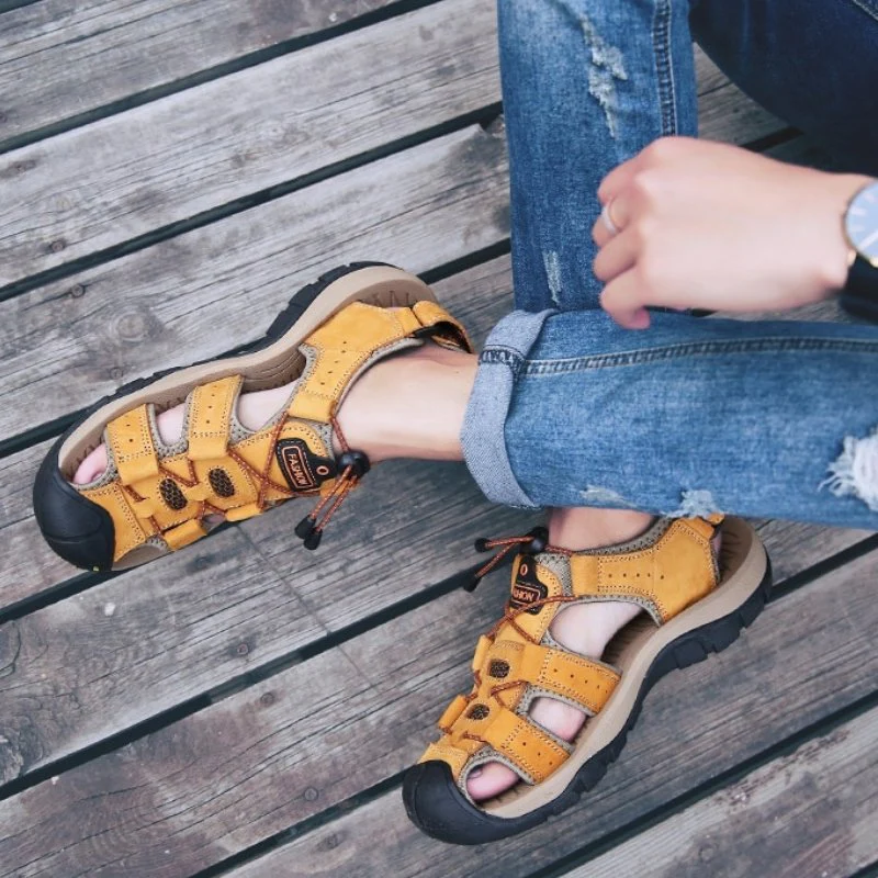 Men's High-Altitude Ortho Heel Strap Sandals - Yellow - Image 4